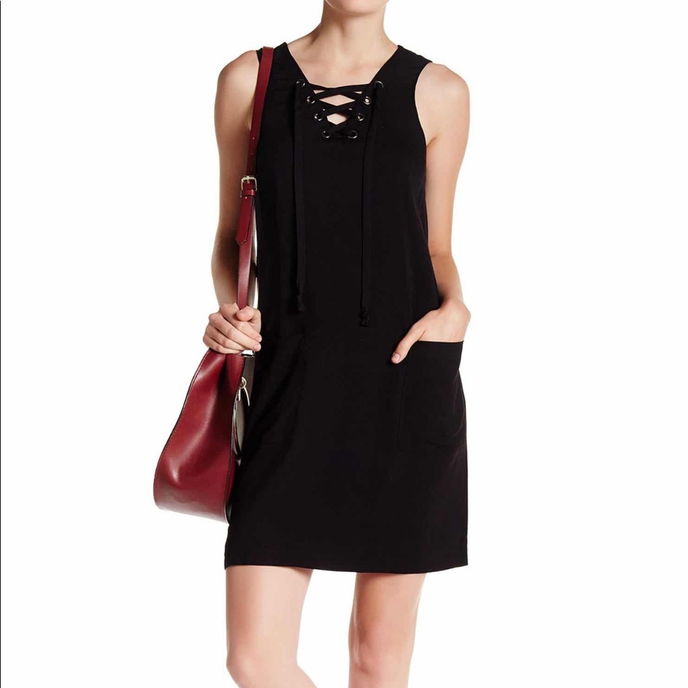 Kensie Lace-Up Shift Dress